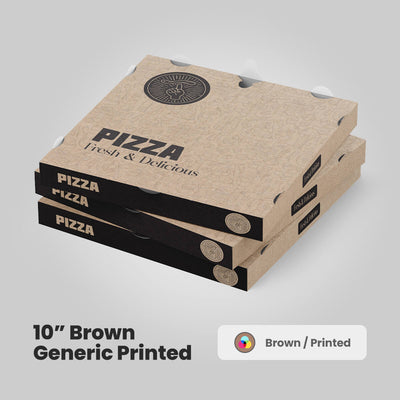 10 inch pizza boxes brown printed