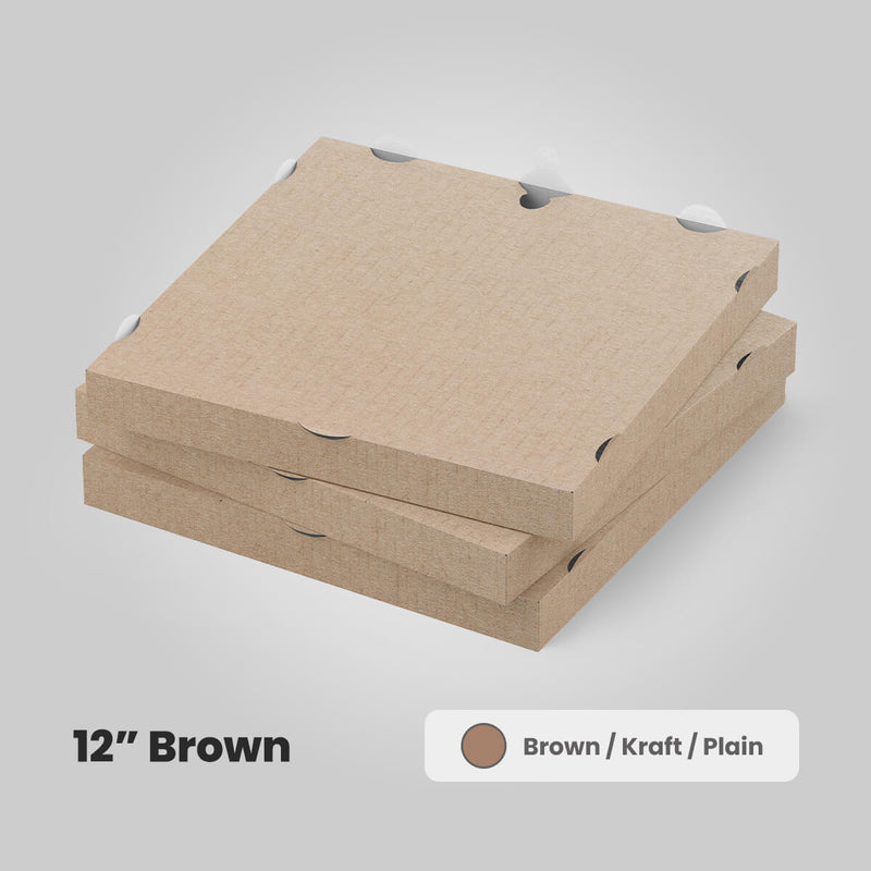 12 inch brown plain kraft pizza boxes for sale