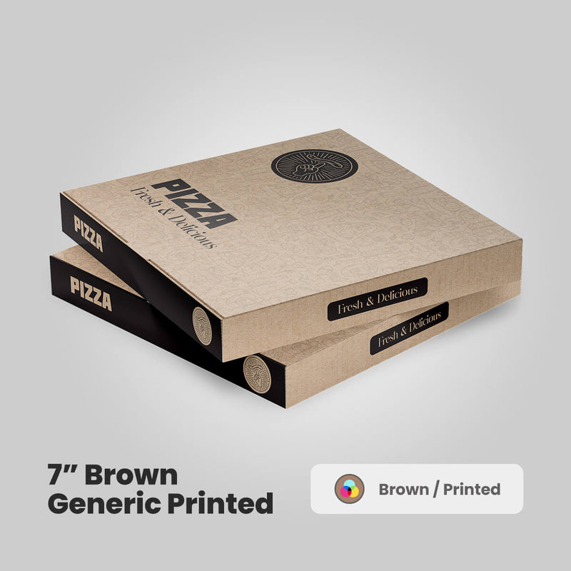 7 inch pizza boxes brown printed