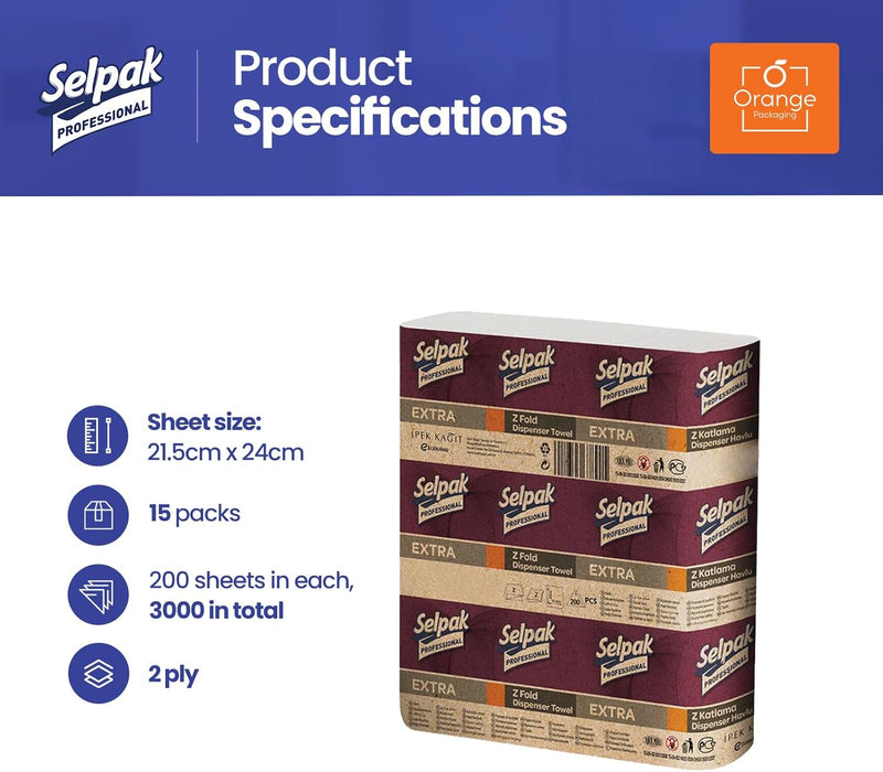 Selpak Professional Extra Z-Fold Dispenser Towel