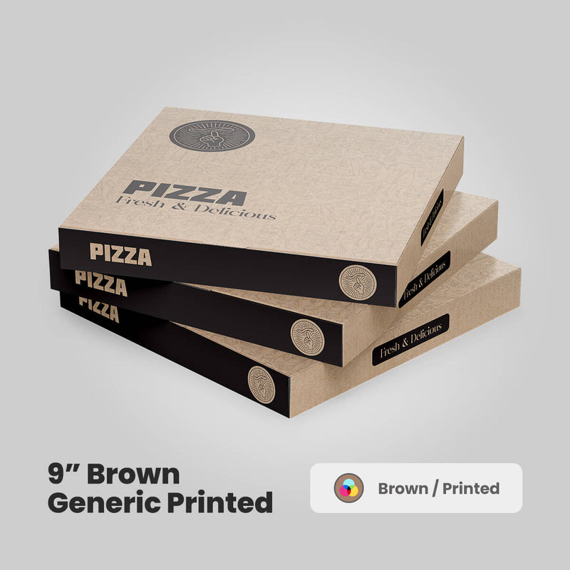 9 inch pizza boxes brown printed
