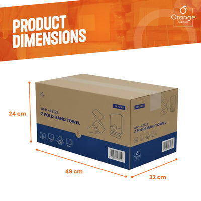 Cardboard box dimensions 24cm x 49cm x 32cm for bulk paper towels.