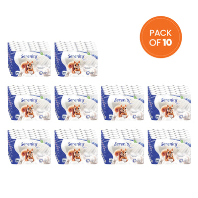 Serenity Soft 3-Ply Quilted Toilet Paper 60 Rolls