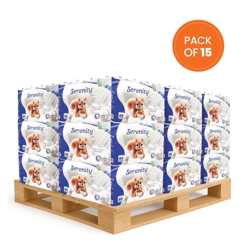 Serenity Soft 3-Ply Quilted Toilet Paper 60 Rolls