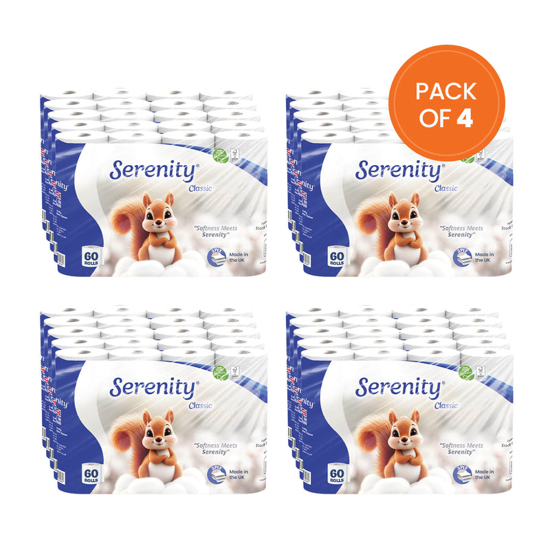 Serenity Soft 3-Ply Quilted Toilet Paper 60 Rolls