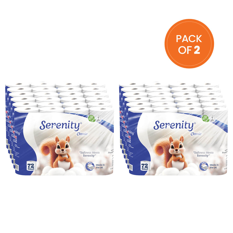 Serenity Soft 3-Ply Quilted Toilet Paper 72 Rolls