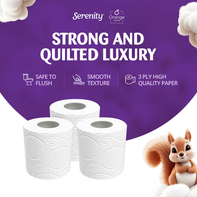 Serenity Soft 3-Ply Quilted Toilet Paper 72 Rolls