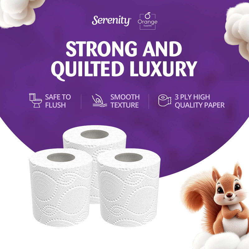 Serenity Soft 3-Ply Quilted Toilet Paper 72 Rolls