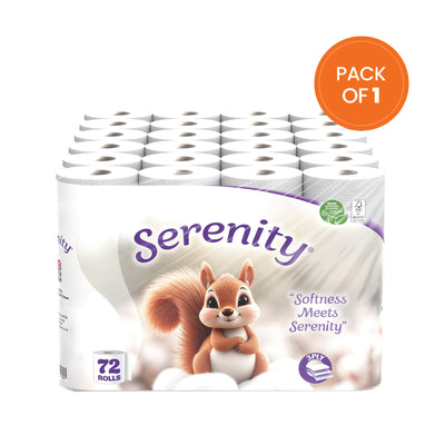 Serenity Soft 3-Ply Quilted Toilet Paper 72 Rolls