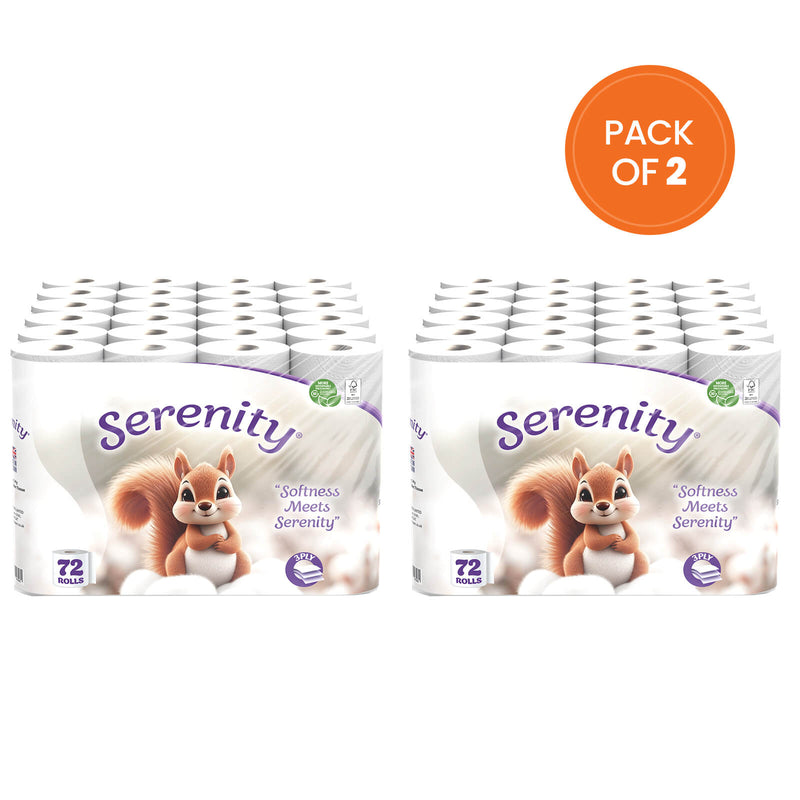Serenity Soft 3-Ply Quilted Toilet Paper 72 Rolls