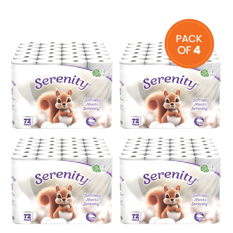 Serenity Soft 3-Ply Quilted Toilet Paper 72 Rolls