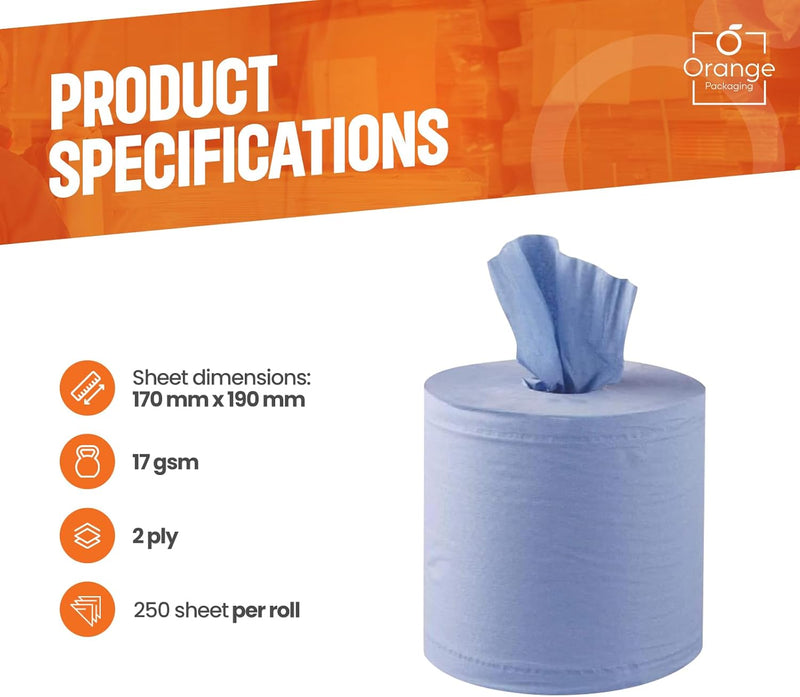 Blue Roll Centrefeed 2 Ply Embossed Eco Paper Towel For Commercial & Kitchen