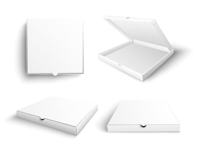 White Pizza Boxes - Orange Packaging UK